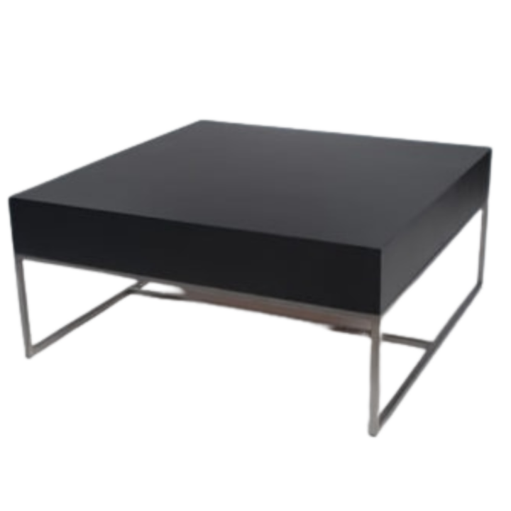 Contempo Low Table, Black + Chrome