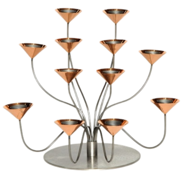 Copper + Silver Table Candelabra