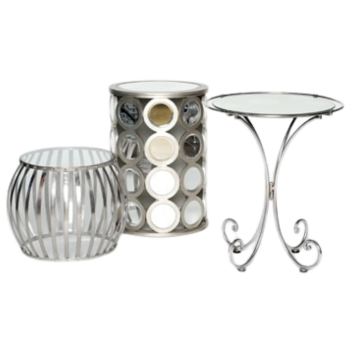 Polished Steel Tables (Multiple Sizes Available)