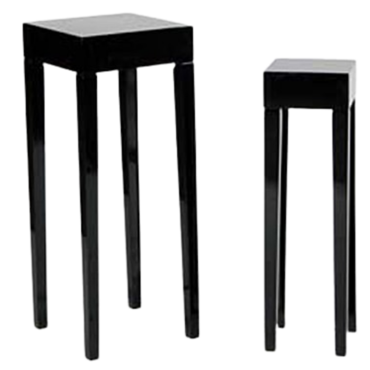 Wooden Pop Tea Tables, Black Gloss (Multiple Sizes Available)