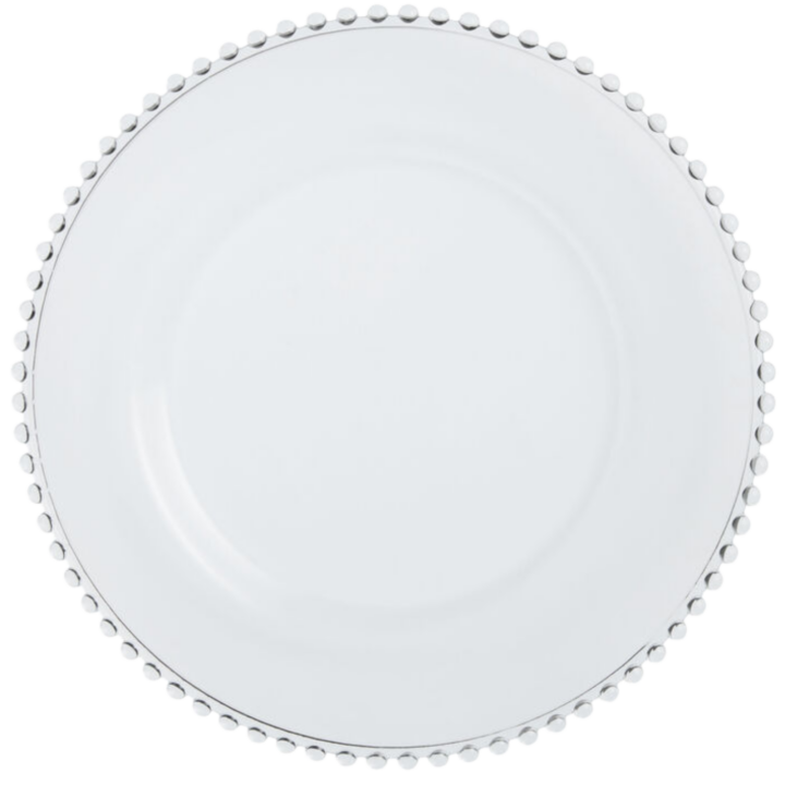 Charger Glass Clear Bead Rim