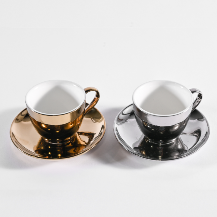 Ceramic Cups + Saucer