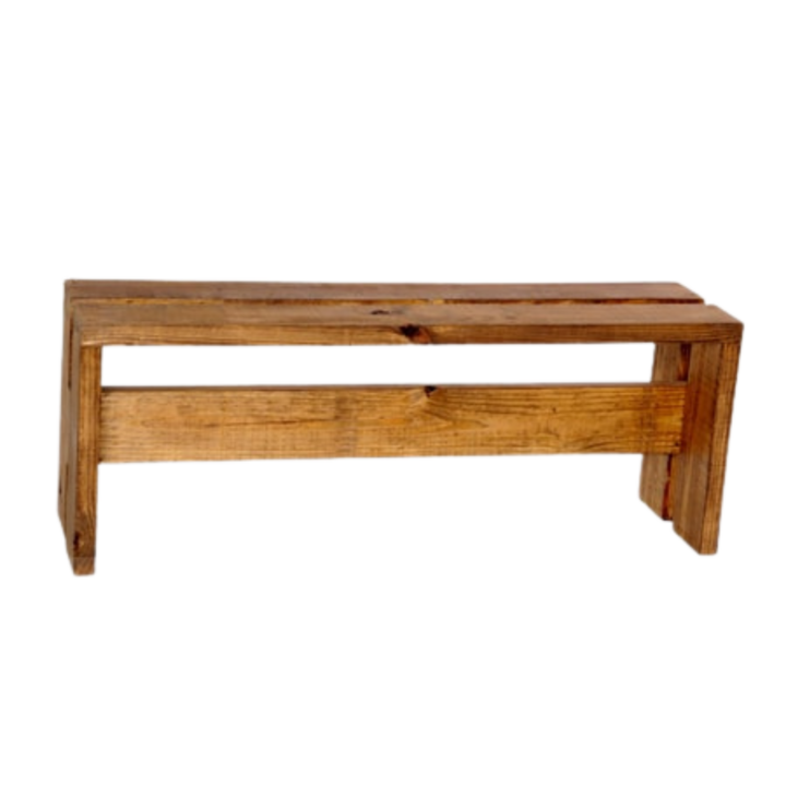 Capri upholstered bench with clean rectangular silhouette and 18-inch seat height