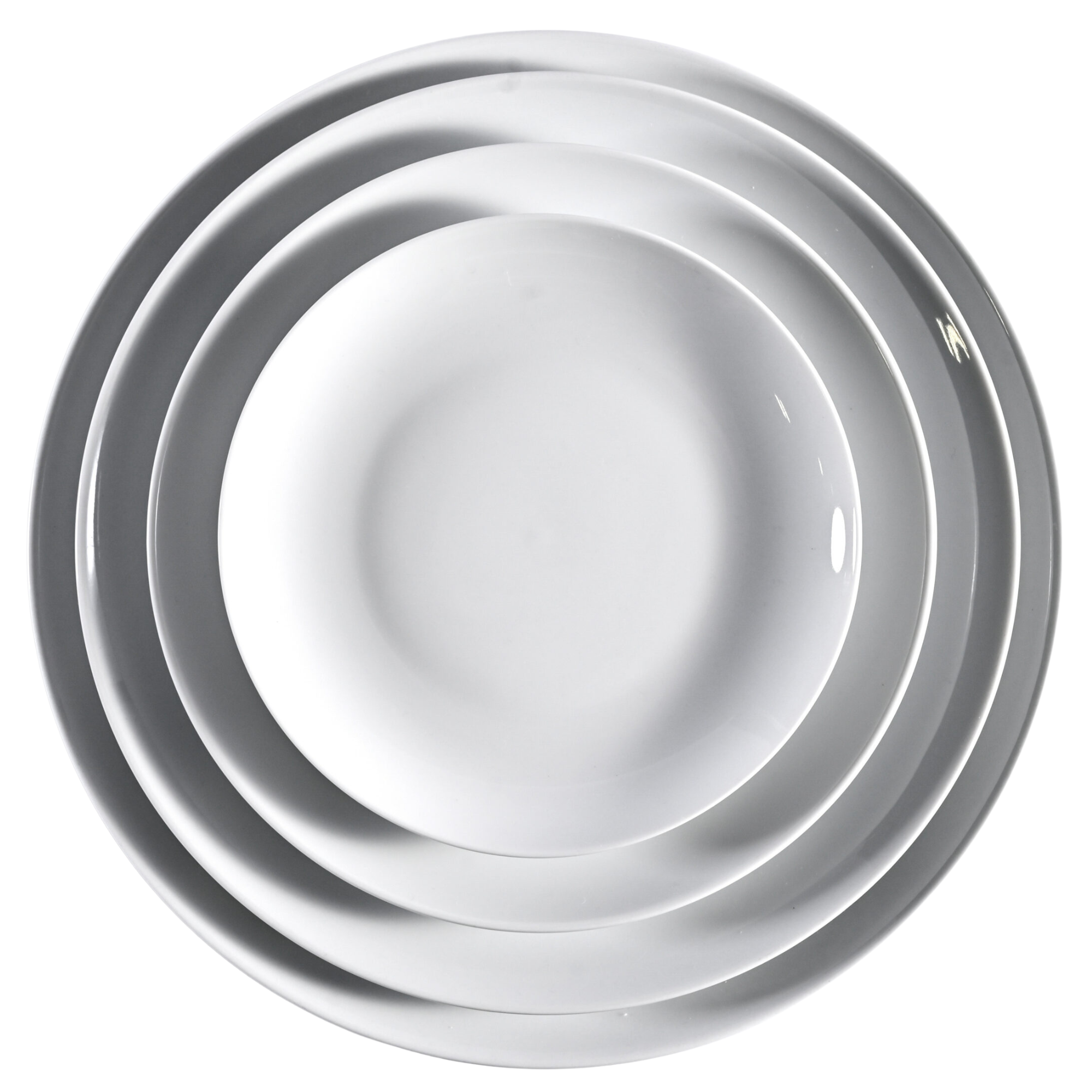 Classic White China Collection featuring sleek white porcelain dinnerware with a smooth, minimalist finish. Includes Bread & Butter Plate (6.75"), Soup Bowl (8.75"), Soup Tureen with Lid (3qt), Salad / Dessert Plate (8"), Luncheon Plate (9.25"), Dinner Plate (10.625"), Demitasse Cups (3oz. and 4oz.) with Saucers, Coffee Mug (10oz.), and Coffee Tea Saucer. A timeless and versatile collection perfect for elegant dining and event presentations.