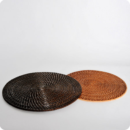 rattan placemats dark diameter