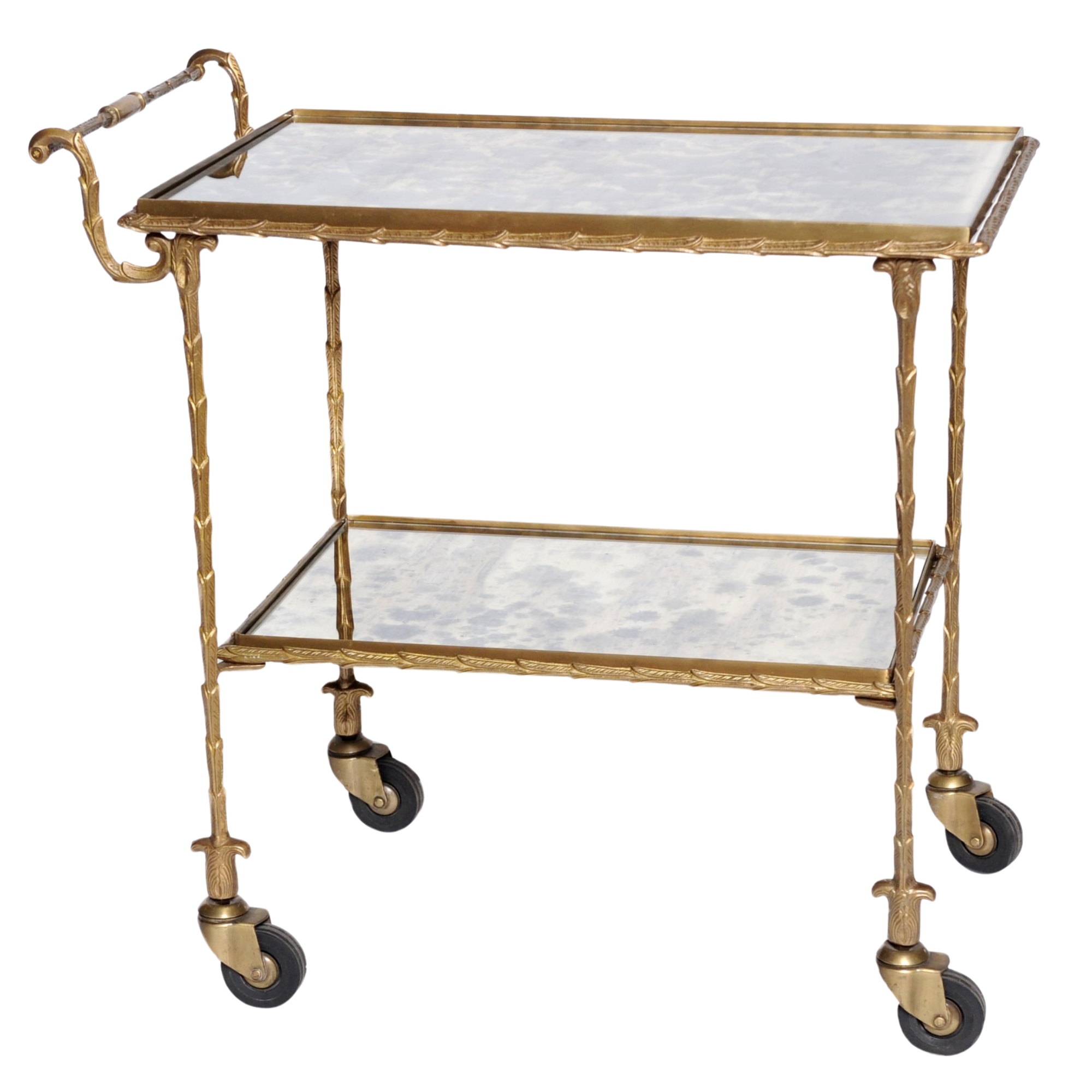 Antique Gold Mirrored Bar Cart