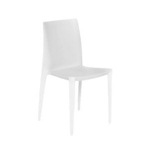 Bellini Chair in light grey featuring a sleek, minimalist silhouette with a gently curved back and smooth molded seat.