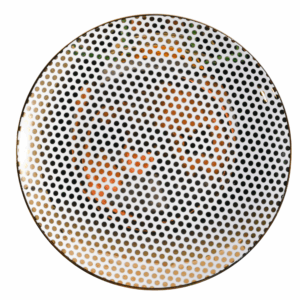 Dottie Gold Coupe Salad Plate measuring 7.5 inches, featuring a contemporary metallic gold finish with a dotted pattern design — perfect for adding texture and shine to elegant table settings.
