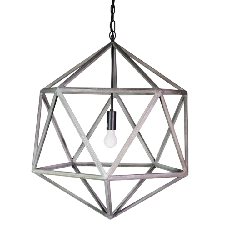 Pendant Chandelier, Grey Wash