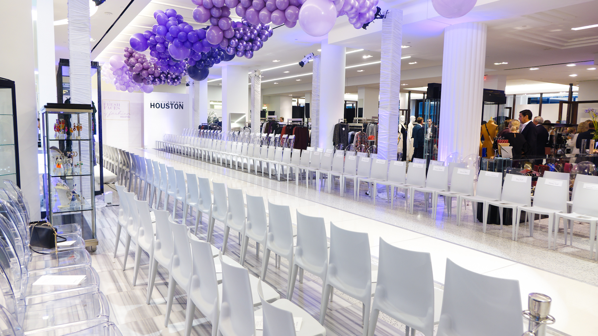 Swift + Co Rentals Bellini Chairs and White Runway