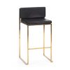 Paramount Barstool in Gold with Black Cushion