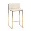 Paramount Barstool in Gold with White Cushion