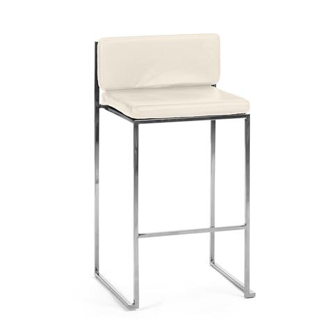 Paramount Barstool in Stainless with White Cushion