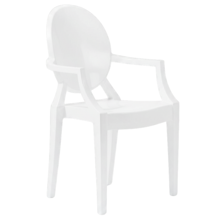 Acrylic Chair White with Arms
