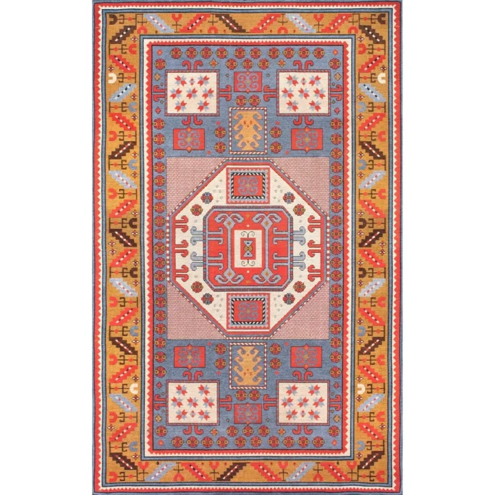 Southwestern Wool Rug - Rust