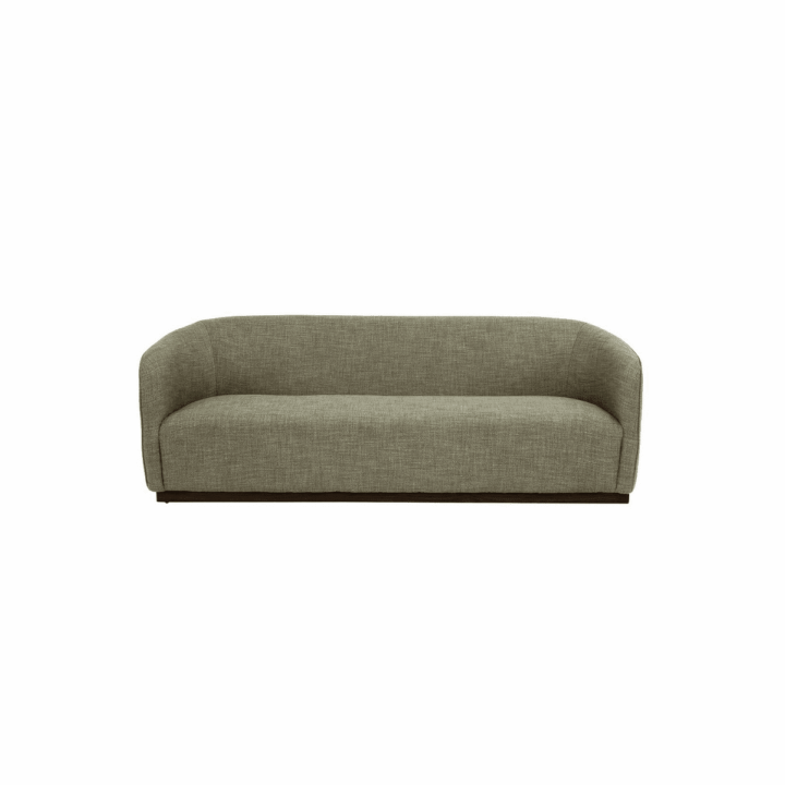 3-Seater Basic Settee Wood Base - Olive