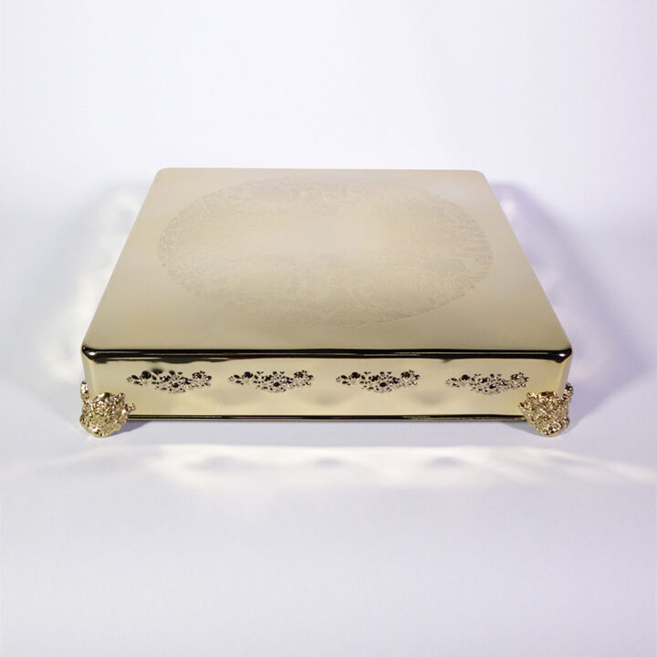 Gold Square Cake Plateau