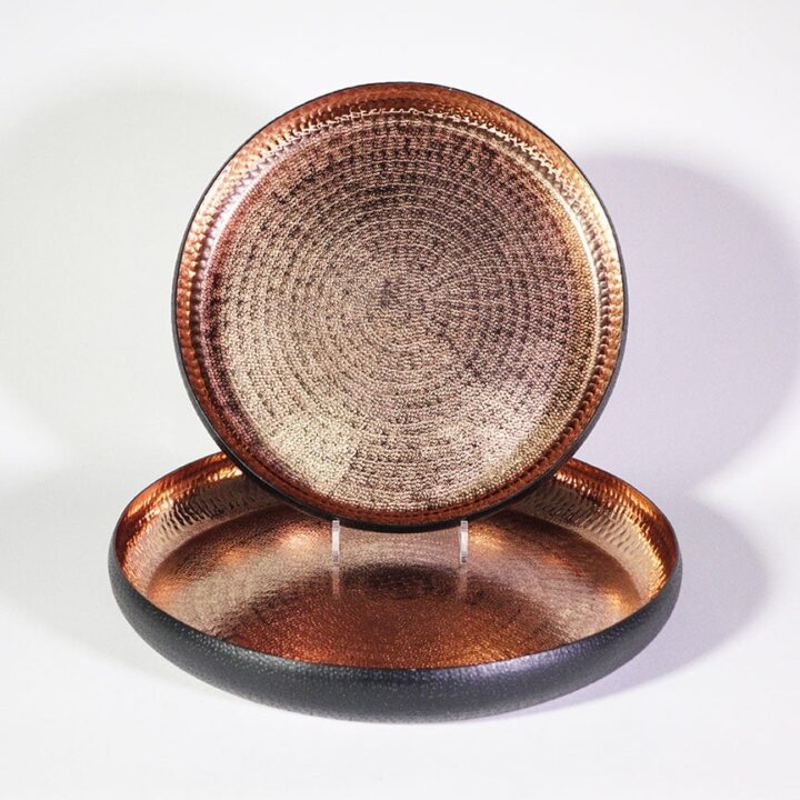 Black Enamel Copper Plated Trays