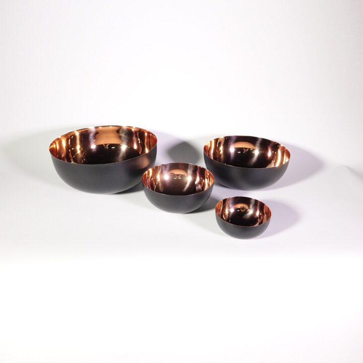 Black Enamel Copper Plated Bowls