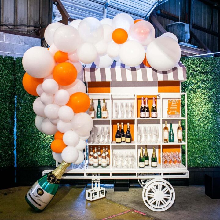 Grand Display Rolling Champagne Cart