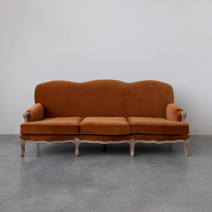 Velvet Sofa, Rust