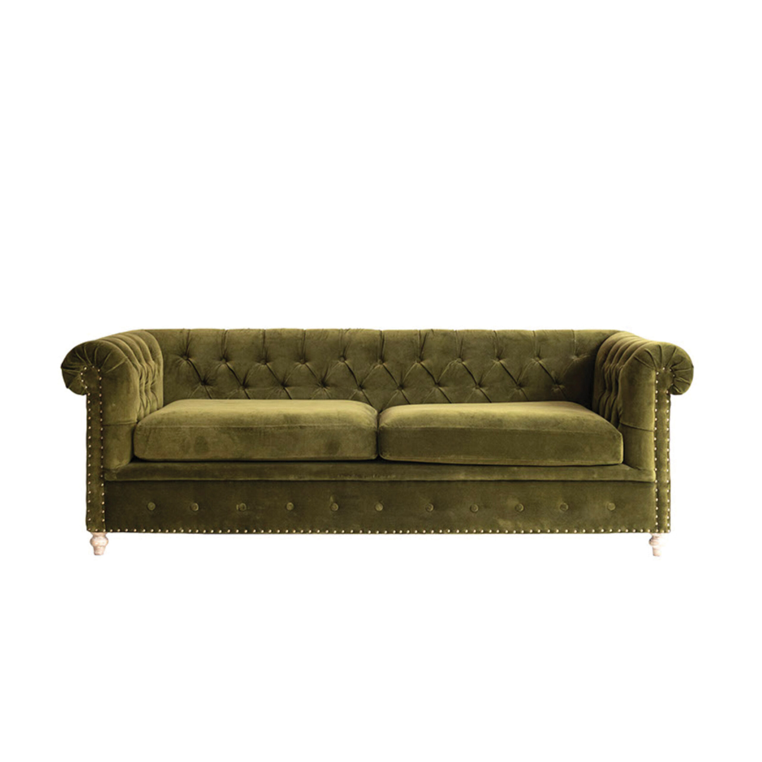 Chesterfield Velvet Sofa in green