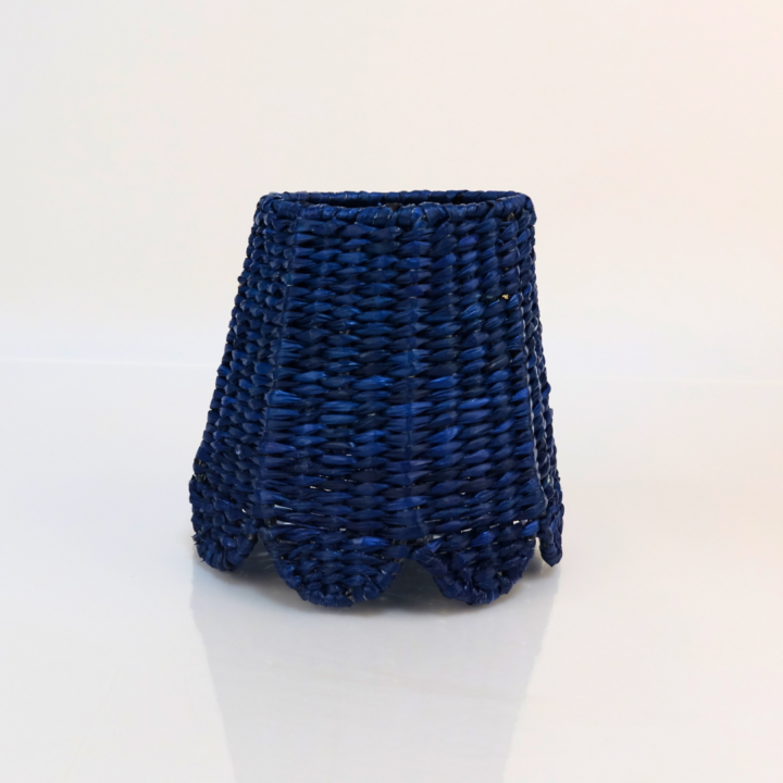 LED Seagrass Scallop Shade, Navy