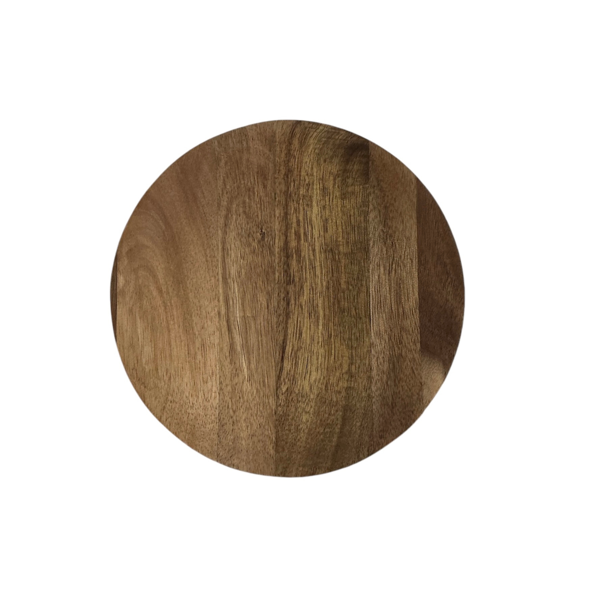 Acacia Wooden Plates — handcrafted round plates made from natural acacia wood featuring smooth grain patterns and a warm brown finish. Available in Butter & Bread / Hors Plate (6.5") and Salad Plate (9"). Perfect for rustic, organic, or outdoor table settings.