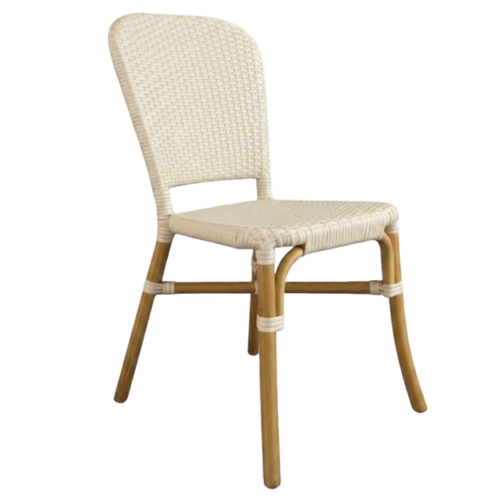 Rattan Bistro Dining Chair, White