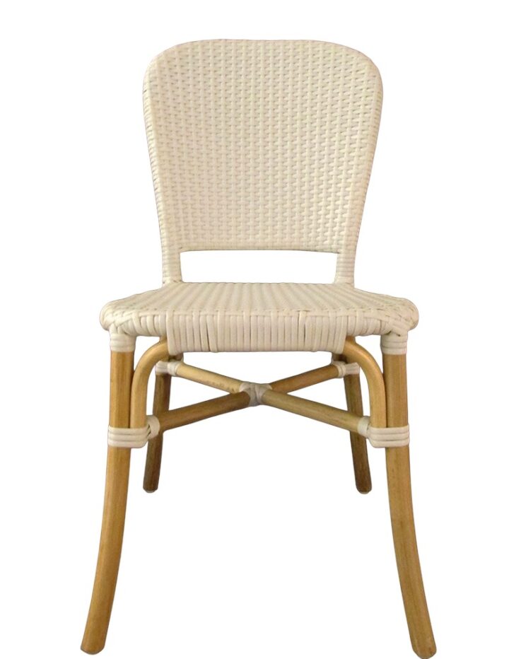 Rattan Bistro Dining Chair, White