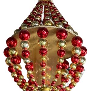 Red & Gold Christmas Ball Chandelier