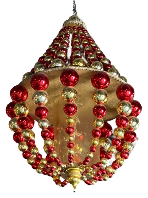 Red & Gold Christmas Ball Chandelier