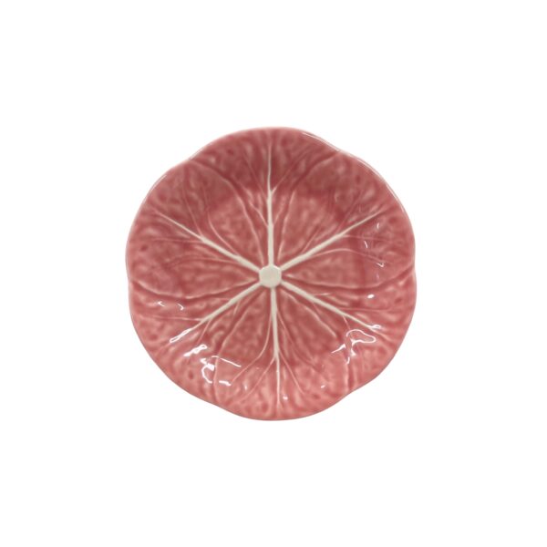 Vintage-style pink cabbage leaf dishware for entertaining