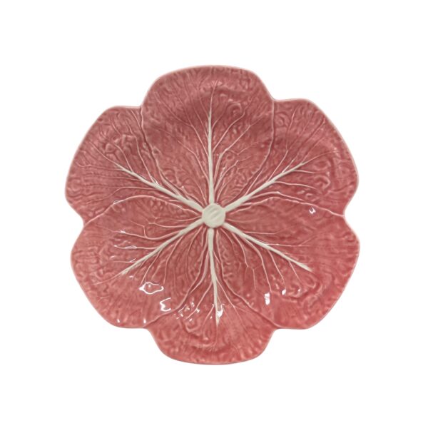 Pink cabbage leaf china plates for elegant table decor