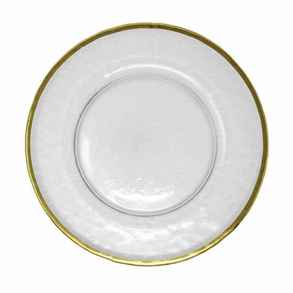 Slightly Blemished Gold Rim Bread and Butter Plate, 5.5 inches in diameter. Elegant white porcelain plate featuring a fine gold rim detail, showcasing minimal imperfections ideal for large-scale events or casual elegant dining.