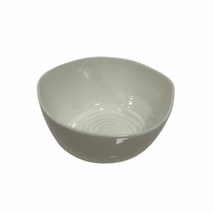 Small round ceramic bowl with a smooth white glaze finish, 4 inches in diameter and 7-ounce capacity. Ideal for serving sauces, dips, desserts, or small portions at events and gatherings.