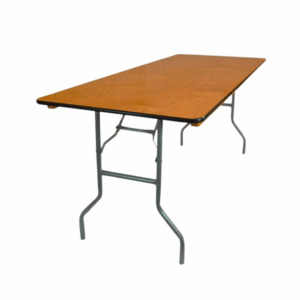 Rectangular 6-foot table with a 36-inch width, featuring a simple flat top and sturdy legs. Ideal for dining setups, buffet service, displays, or event seating arrangements.
