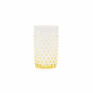 Citron yellow hobnail tumbler with a 10 oz capacity, featuring a textured raised-dot design and a clear-to-yellow gradient. Stylish and vibrant, perfect for cocktails, water, or specialty beverages at events.
