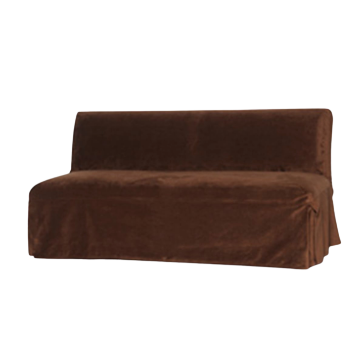 Chocolate brown Steele slipcover L-shape banquette lounge seating rental
