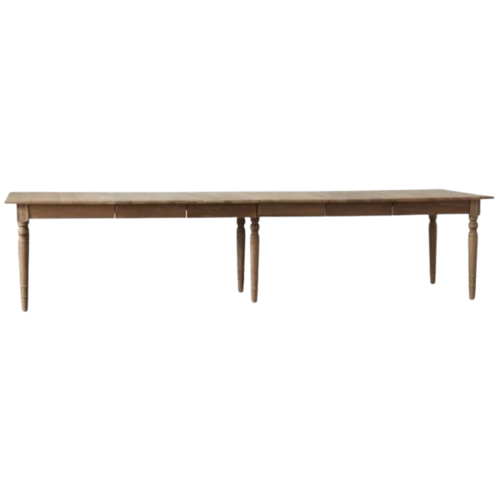 Oak Expandable Dining Table, 4 Leaves