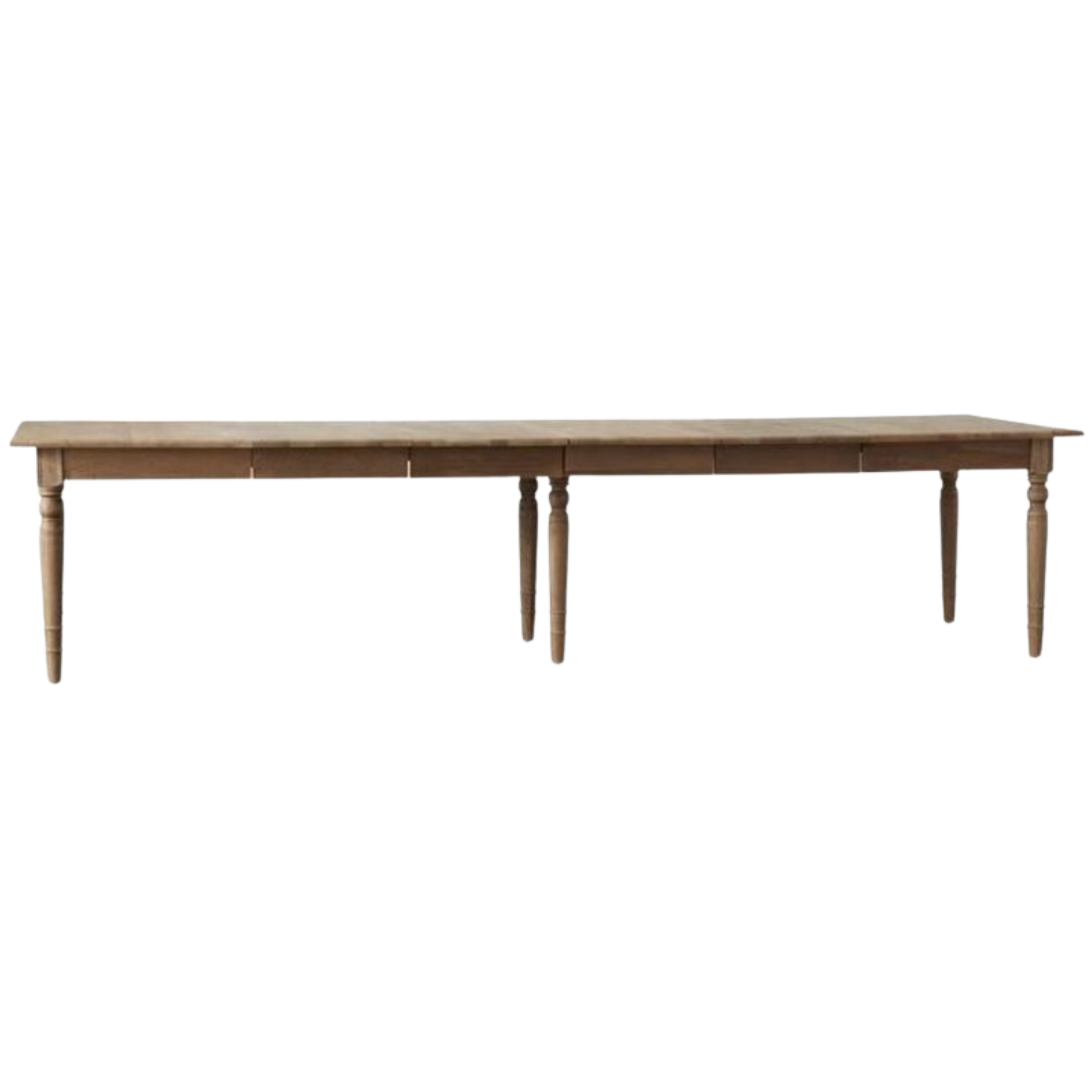 Oak Expandable Dining Table, 4 Leaves