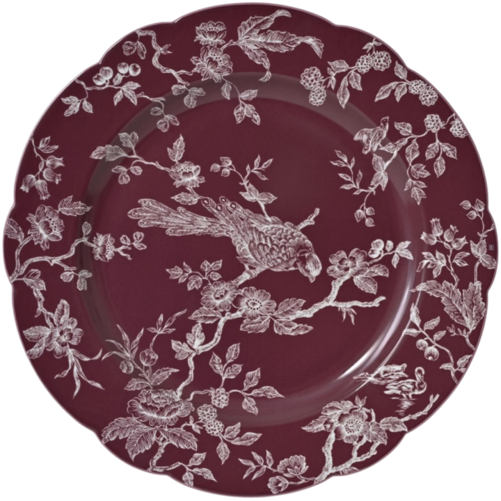 Albertine White on Prune Charger Plate