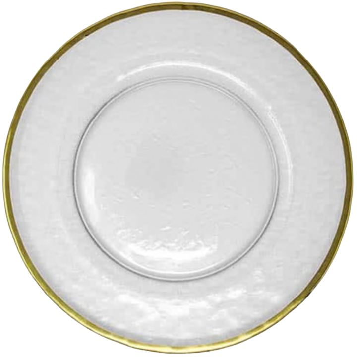 Sea Glass with Brush Gold Rim, Charger