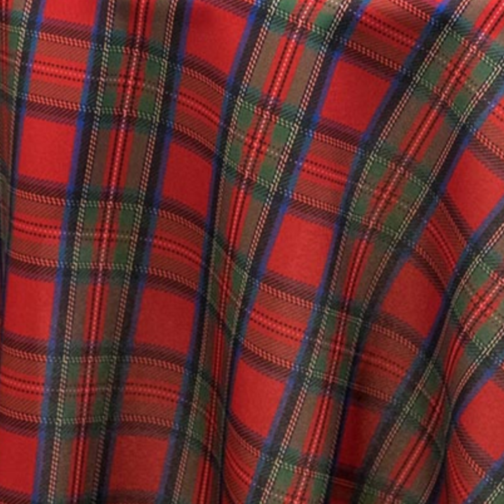 Drape, Red Tartan Plaid