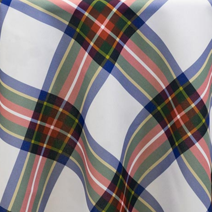 Drape, White Tartan Plaid