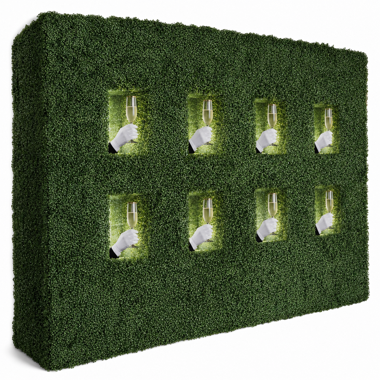 Boxwood Champagne Wall with Hand Service Openings - Image 2