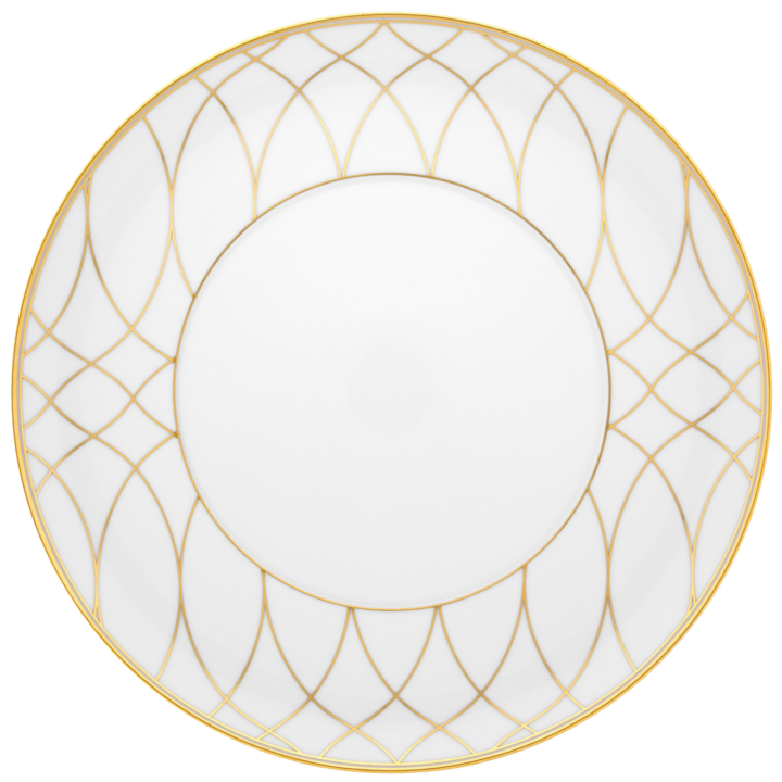 Terrace Dinner Plate, White / Gold