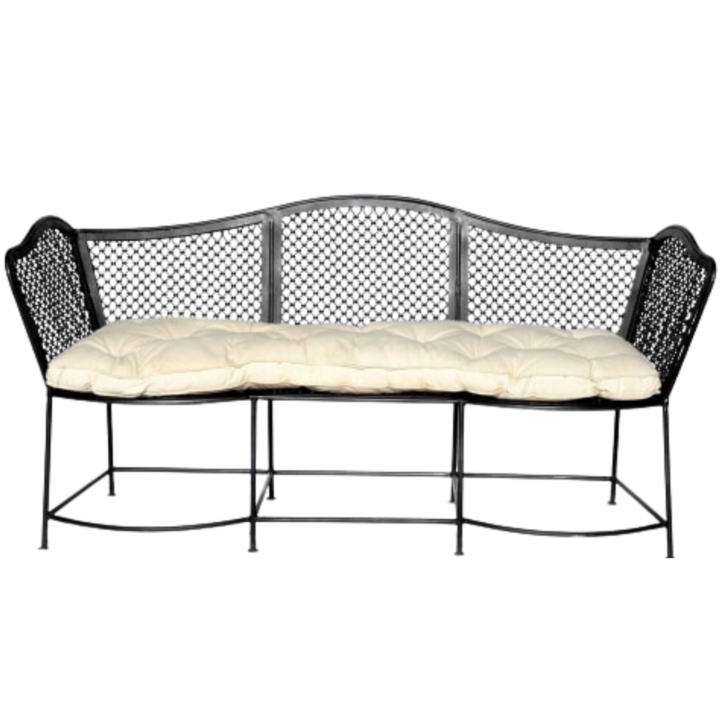 Jali Garden Bench With Natural Cushion