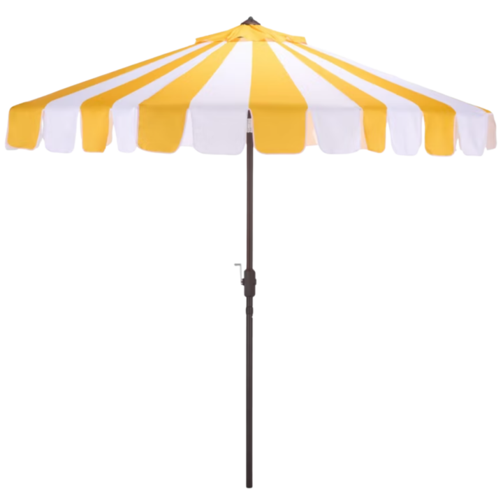 Umbrella, Yellow + White Stripe