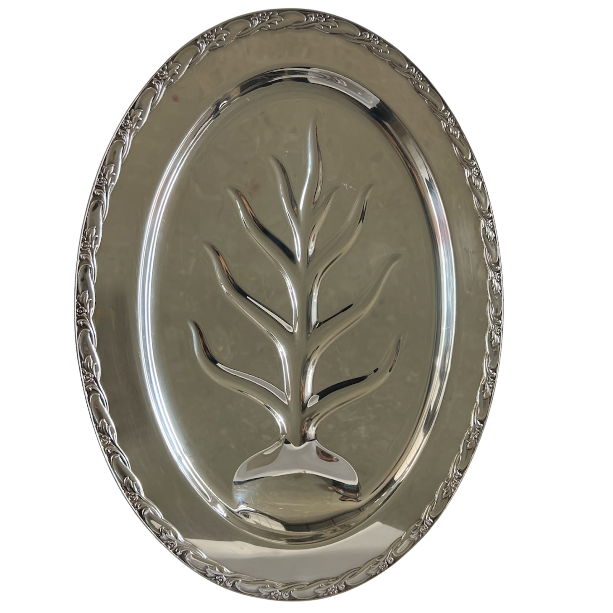 Vintage Silverplate Tray, Oval